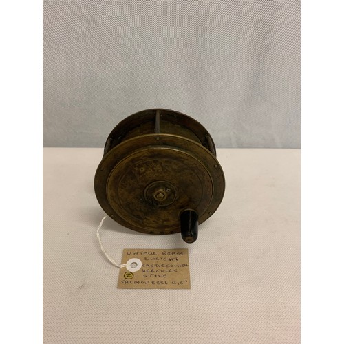 362 - Vintage brass Enright, Casleconnell, Salmon fly reel. 4.52