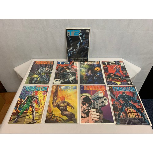 370 - Collection of Terminator and T2 comics in plastic covers.