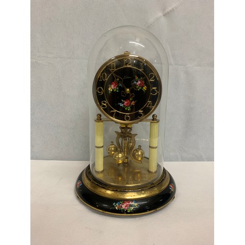 377 - Vintage glass dome clock.