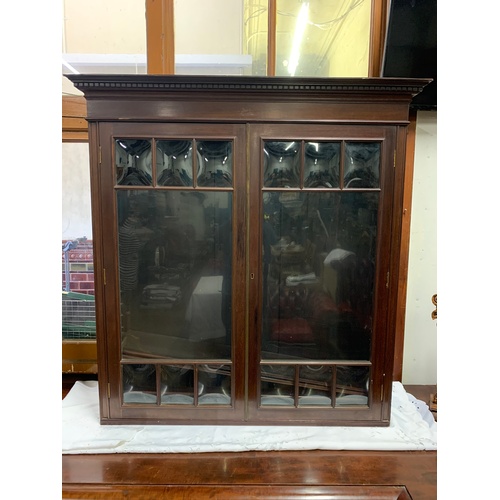 418 - Vintage beveled glass fronted bookcase.