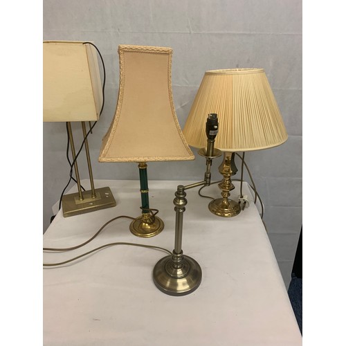 422 - 4 metal table lamps.