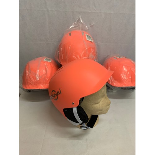 435 - 4 new Senhai helmets.