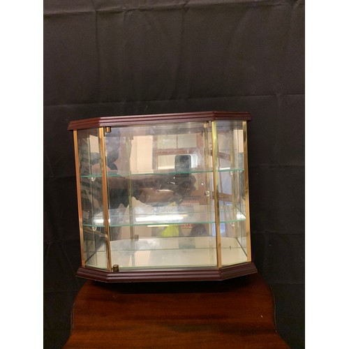 501 - Small wood and glass display cabinet.