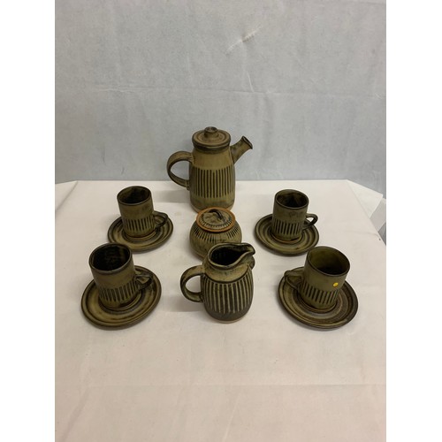 505 - Mid Century stoneware coffee set.