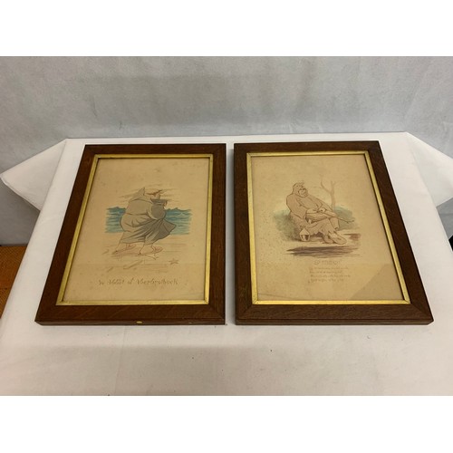 508 - Pair of antique Monk prints.