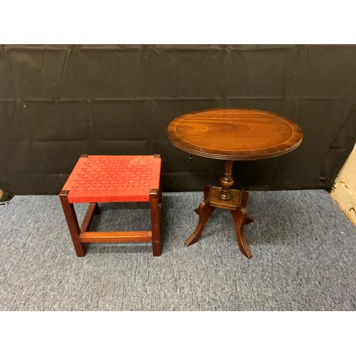 518 - Vintage stool and wine table.