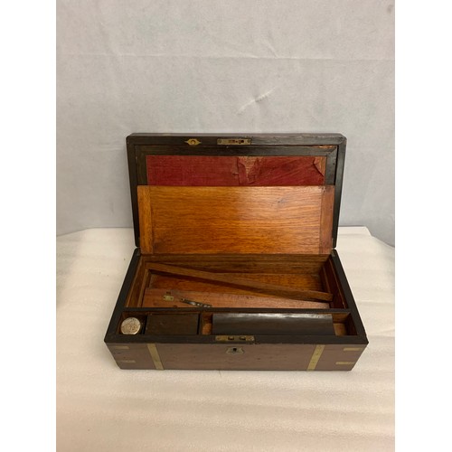 21 - Vintage mahogany writing slope. See pics