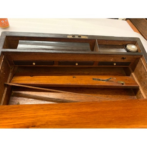 21 - Vintage mahogany writing slope. See pics