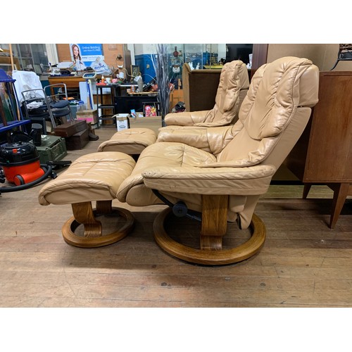 62 - ekorness stressless recliner & footstool