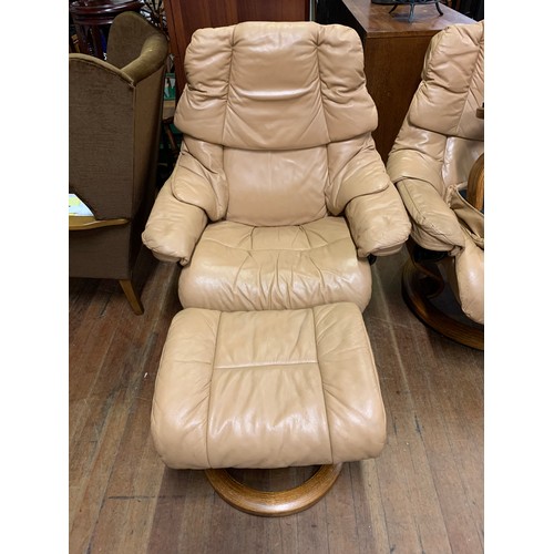 63 - ekorness stressless recliner & footstool