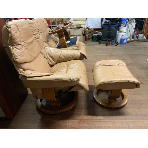 63 - ekorness stressless recliner & footstool