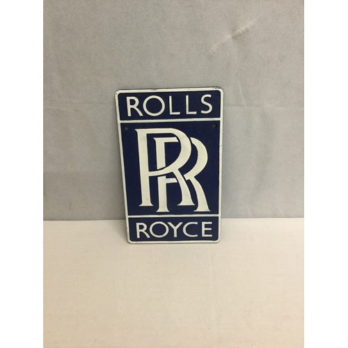 64 - Cast iron Rolls Royce sign.