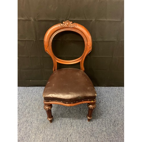 82 - Victorian balloon back chair.