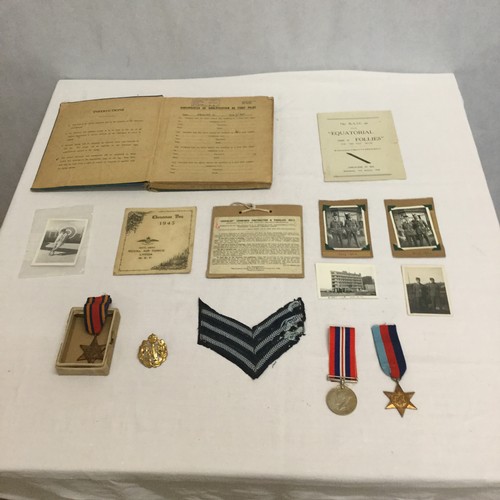 75 - WW2 RAF Flight SGT Wrigley's (Glider tug pilot during Burma campaign) logbook, medals, stripes, phot... 