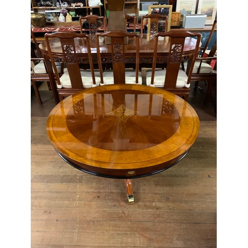 80 - Italian round, inlaid coffee table.