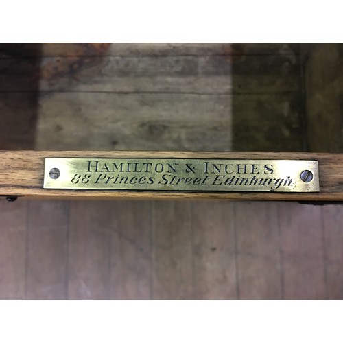 97 - Vintage wooden chest from Hamilton and Inches Jewellers, Princes Street, Edinburgh. Has small inscri... 