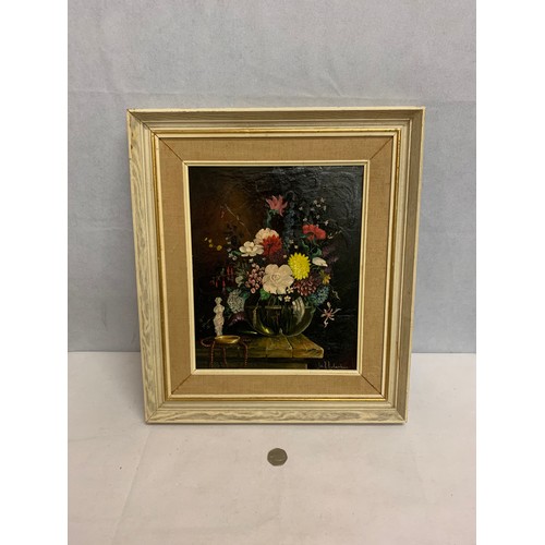 159 - Framed still life, oil on canvas by Jas. R. Richardson.