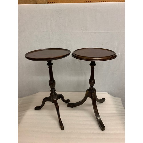 173 - Pair of vintage mahogany wine tables.