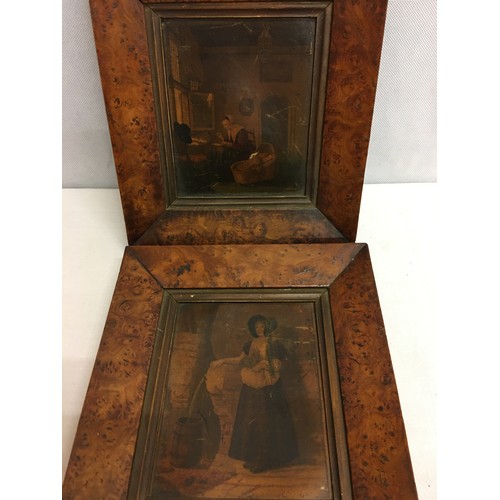 235 - Pair of antique framed pictures.