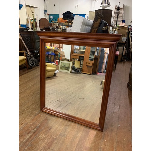 407 - Mahogany framed over mantle mirror.