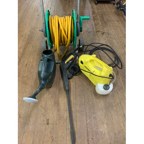 413 - Selection of gardening equipment to include power washer.