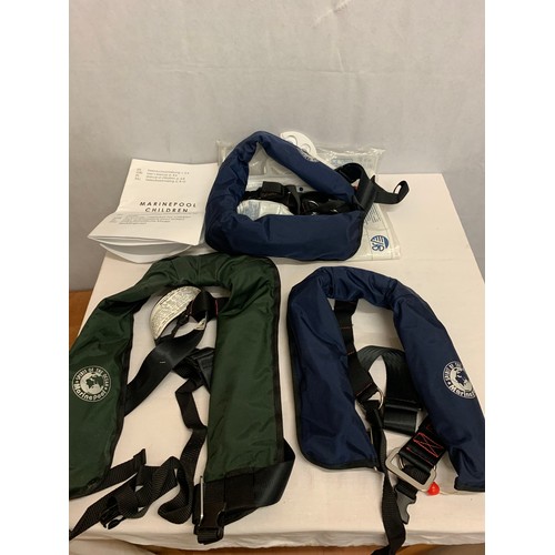 423 - 3 Marine pool life jackets.