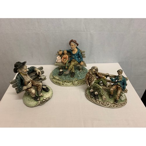 429 - 3 Vintage Capodimonte ornaments.