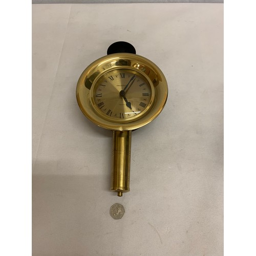 441 - Vintage brass clock.