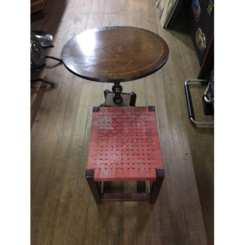 456 - Vintage wine table and stool.