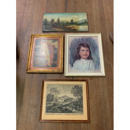 524 - 4 mixed framed pictures