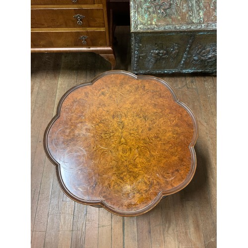 77 - Vintage walnut style revolving table. 55cm x 66cm See pics.