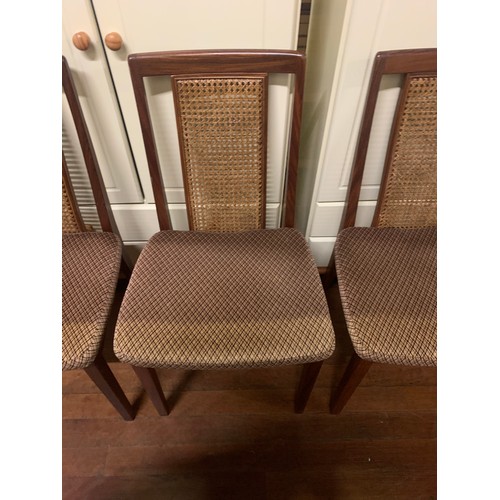 90 - 6 rattan back G Plan chairs.