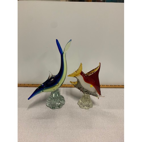 9 - Two Murano glass fish.