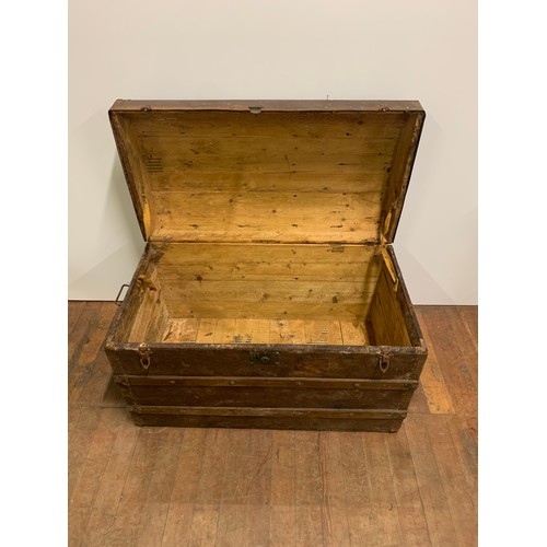 34 - Antique dome travel trunk.