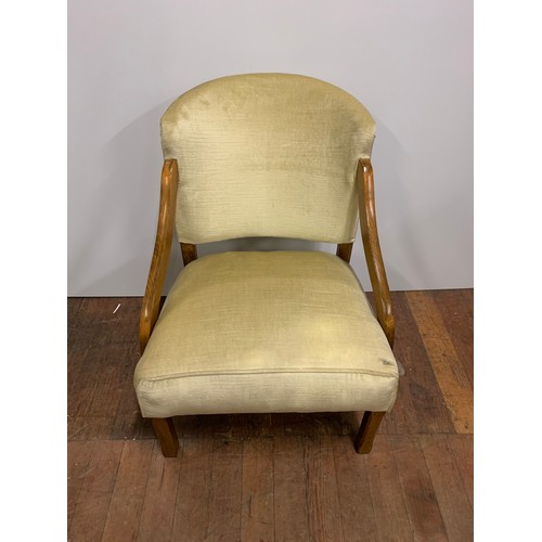 49 - vintage wood framed bedroom chair