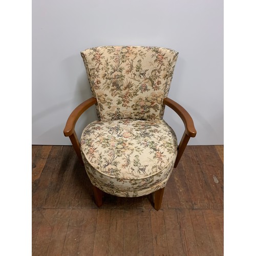 50 - vintage wood framed bedroom chair