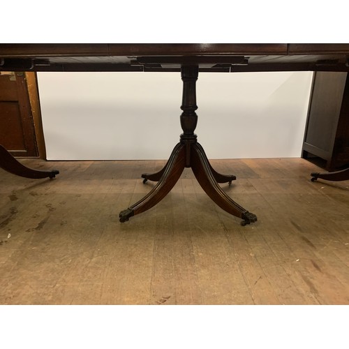 75 - large 3 pedestal dining table. See pics.