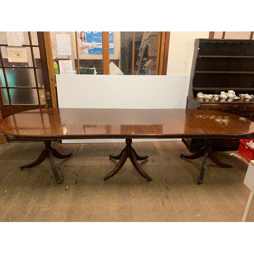 75 - large 3 pedestal dining table. See pics.