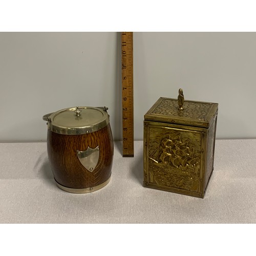 87 - Two vintage tea caddies.