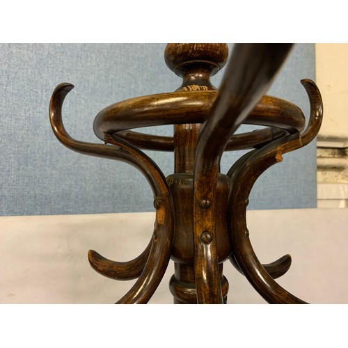 93 - Vintage bent wood coat stand (slight damage, see pics)