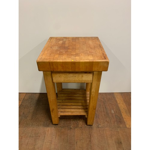 131 - vintage Solid wood butchers block.