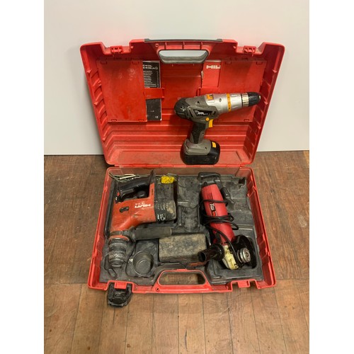 165 - 3 power tools to include Hilti no chargers 
hilti still has power