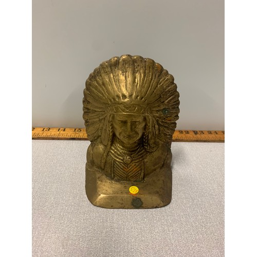 170 - Brass bust of Native American chief sitting bull