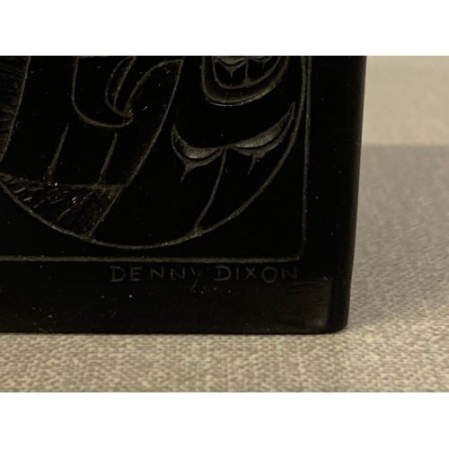 191 - Singed, hand carved Denny Dixon Argillite box. See pics. See pics