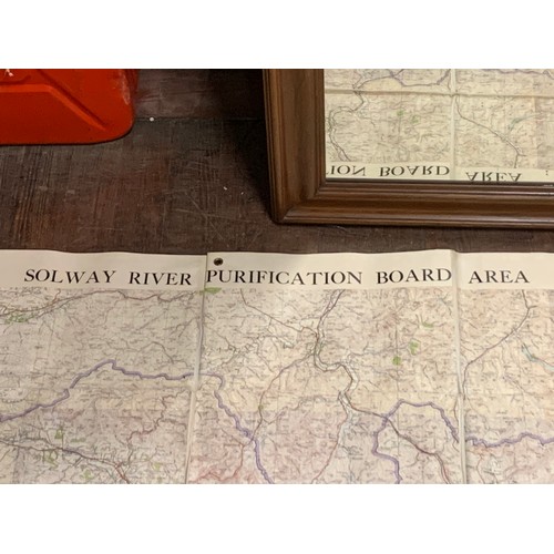 36 - Very large vintage map of Solway river purification board area.