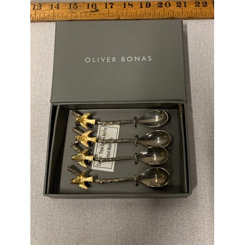 96 - Set of four Oliver Bonas boxed spoons.