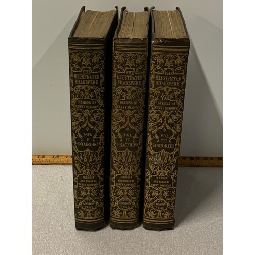 100 - 3 Volumes of The Works of Shakspere by Barry Cornwall Vol I Comedies Vol II Tragedies and Vol III Hi... 