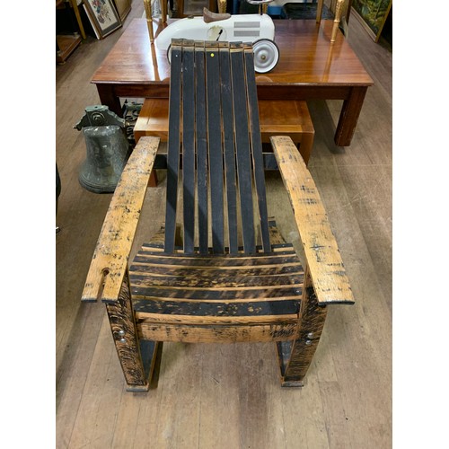 174 - Upcycled whisky barrel chair