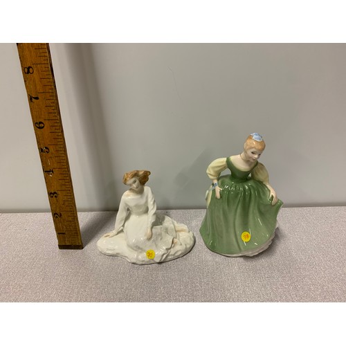 246 - 2 x Royal Doulton miniature figurines Forever Yours and Fair Maiden.