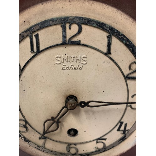 266 - Vintage metal Art Deco Smiths Enfield Kitchen clock.